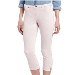 COPY - Sz M HUE Jeans Capri Leggings Pale Pink Polka Dot Women's Medium U13398